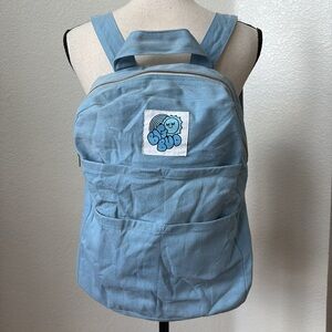 Big Bud Press Baby Blue Backpack Knapsack Bag Made In L.A. Cotton Retro